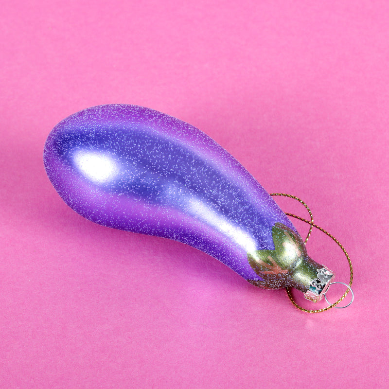 Fun Food Aubergine Shaped Bauble Hanging Decoration