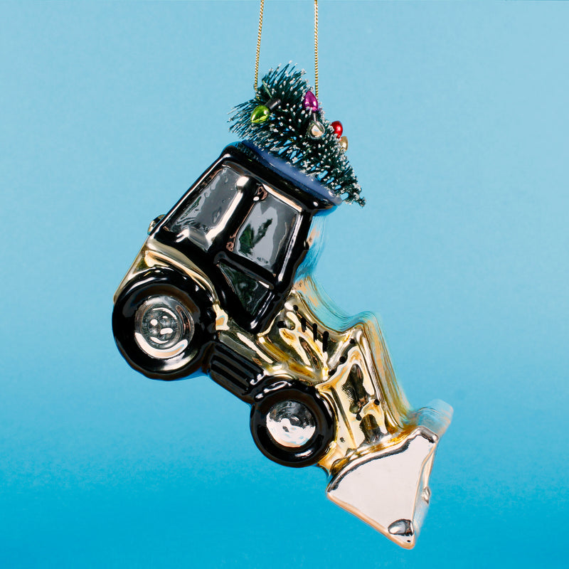 Gold Tractor with Tree Shaped Bauble