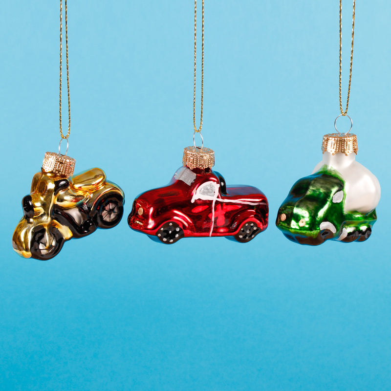 Vehicles Mini Shaped Baubles Set of 3