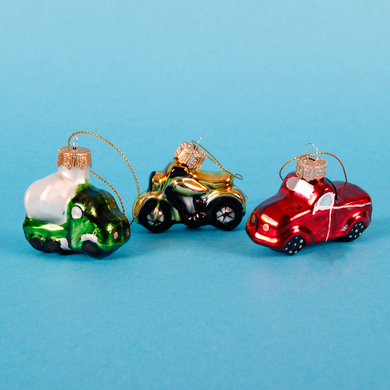 Vehicles Mini Shaped Baubles Set of 3