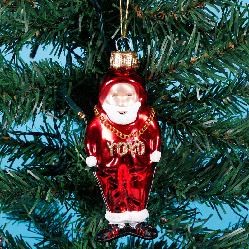 Yo Yo Yo Santa Hanging Christmas Bauble