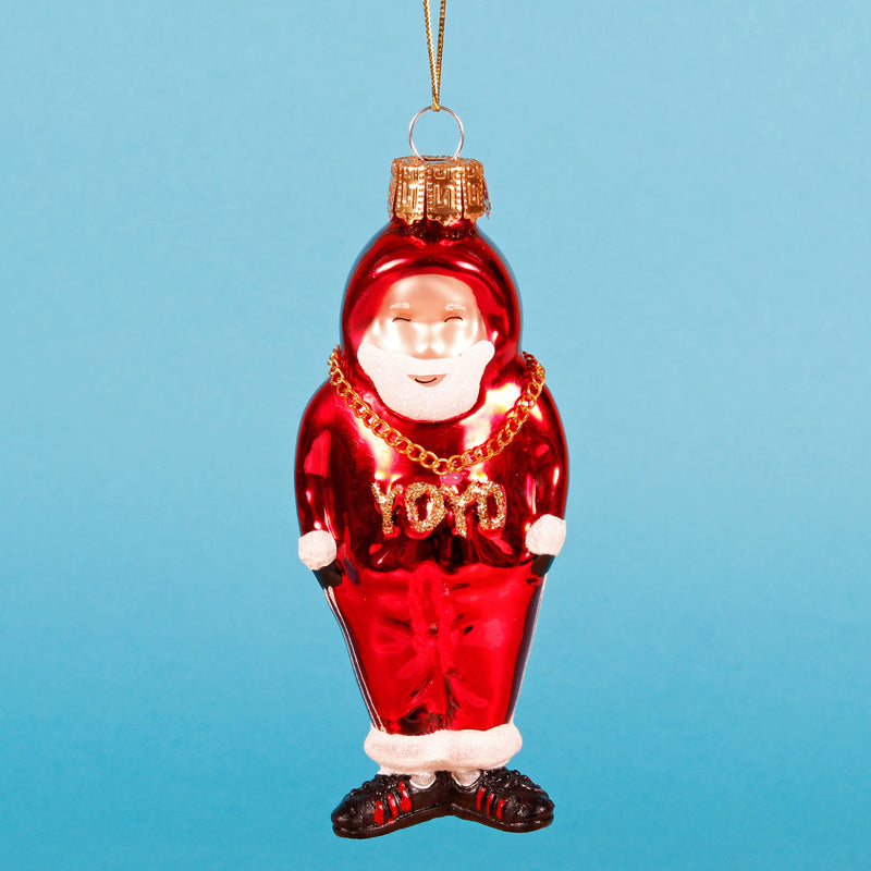 Yo Yo Yo Santa Hanging Christmas Bauble