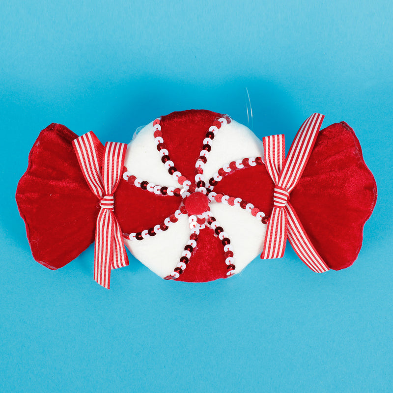 Large Peppermint Candy Shaped 3D Red and White Christmas Tree Decoration