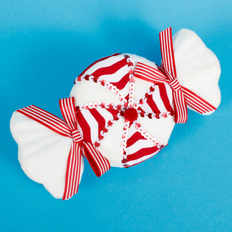 Large Peppermint Candy Shaped Christmas Tree Decoration 3D White and Red