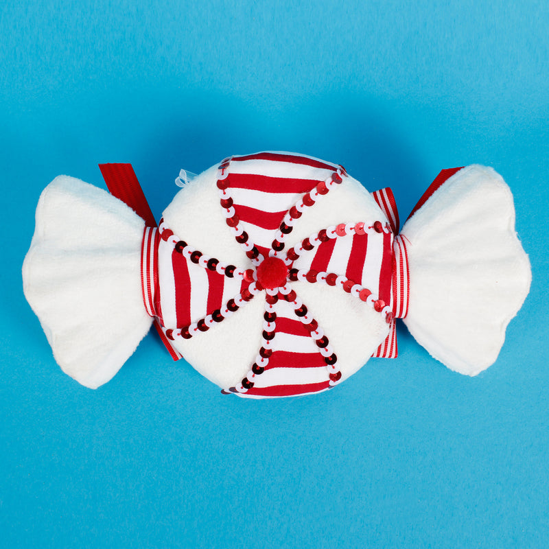 Large Peppermint Candy Shaped Christmas Tree Decoration 3D White and Red