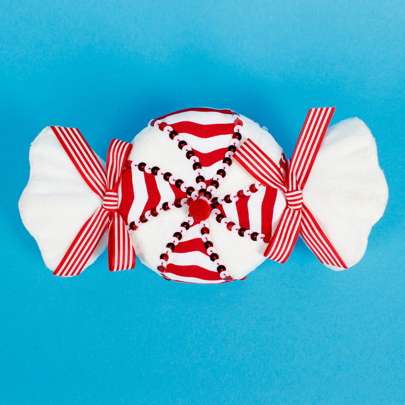 Large Peppermint Candy Shaped Christmas Tree Decoration 3D White and Red