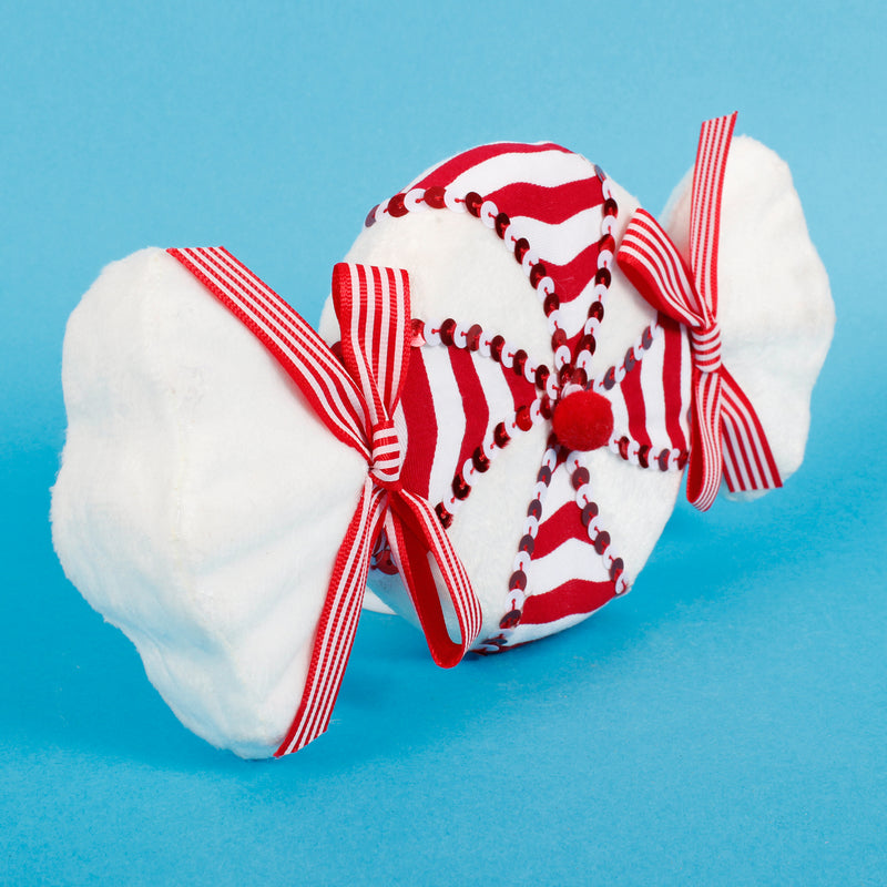 Large Peppermint Candy Shaped Christmas Tree Decoration 3D White and Red