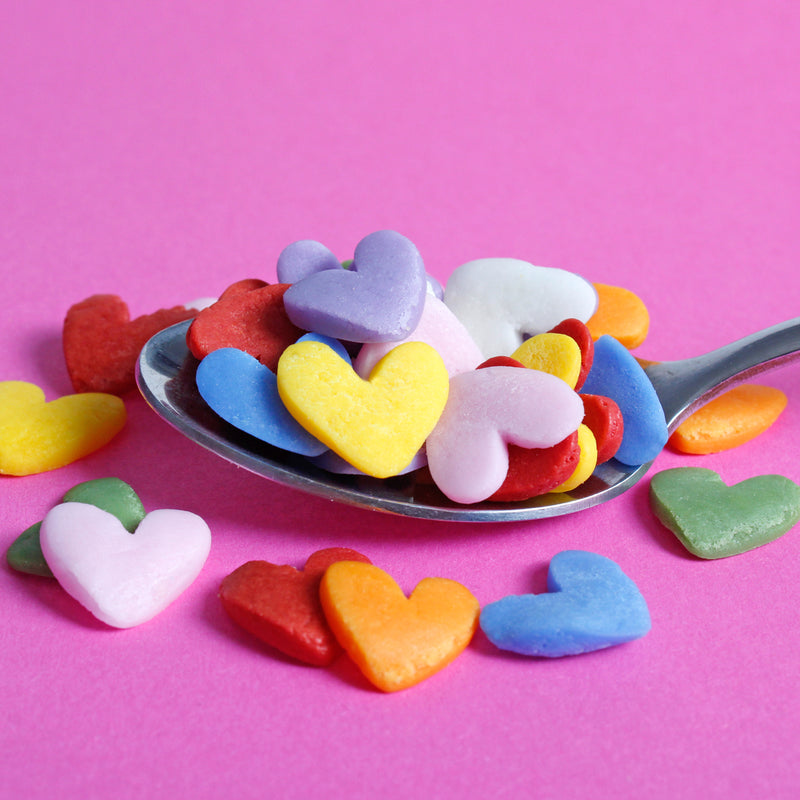 Bulk Bag - Rainbow JUMBO Love Heart Sprinkles (Best Before 30 Jun 2025)