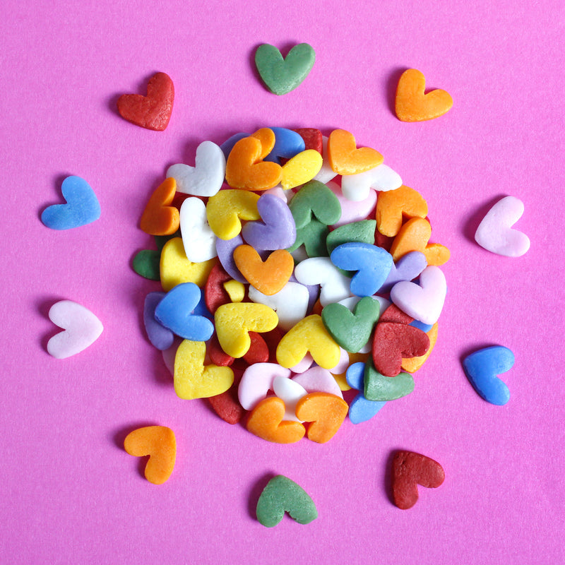 Bulk Bag - Rainbow JUMBO Love Heart Sprinkles (Best Before 30 Jun 2025)