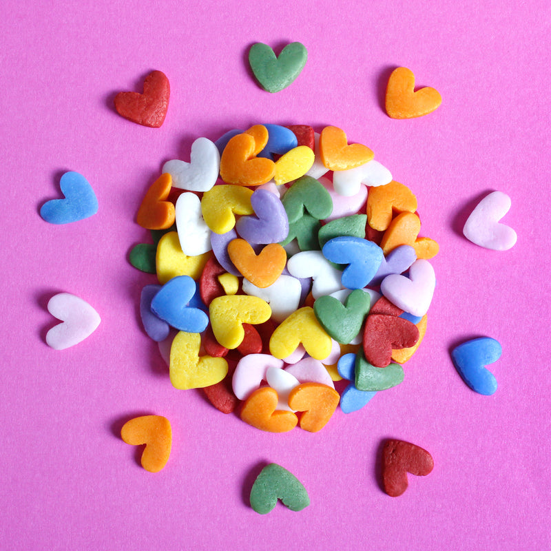 Bulk Bag - Rainbow JUMBO Love Heart Sprinkles (Best Before 30 Jun 2024)