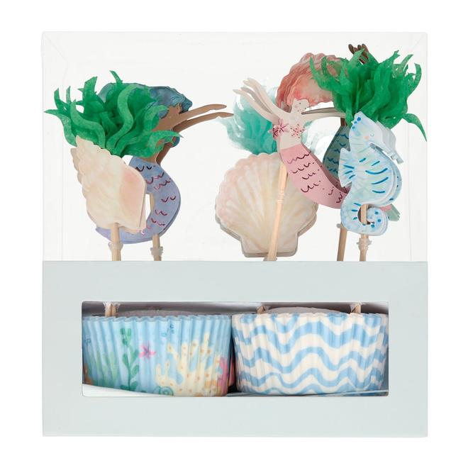 Mermaid Cupcake Kit Pack of 24 in 6 Designs