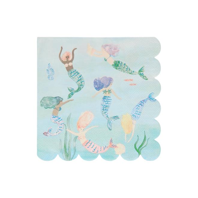 Mermaids Swimming Napkins Pack of 16