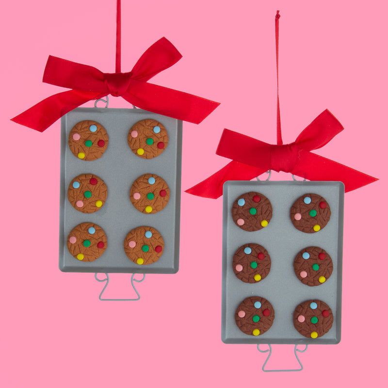Cookie Tray Shaped Hanging Christmas Tree Bauble 3D Set of 2