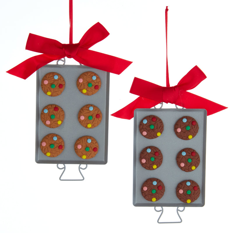 Cookie Tray Shaped Hanging Christmas Tree Bauble 3D Set of 2