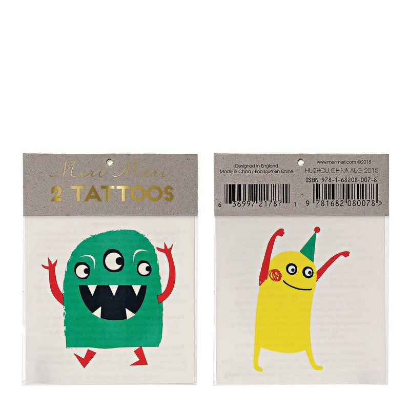 Monster Small Tattoos Pack of 2