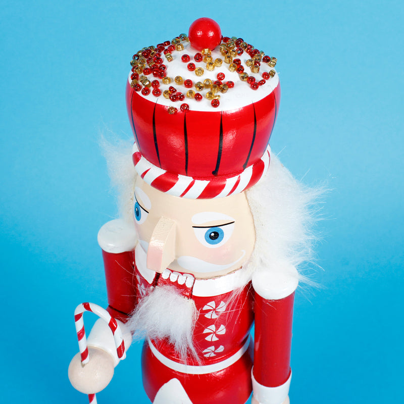 Nutcracker Candy Cane Cupcake Decoration Christmas 3D Wooden