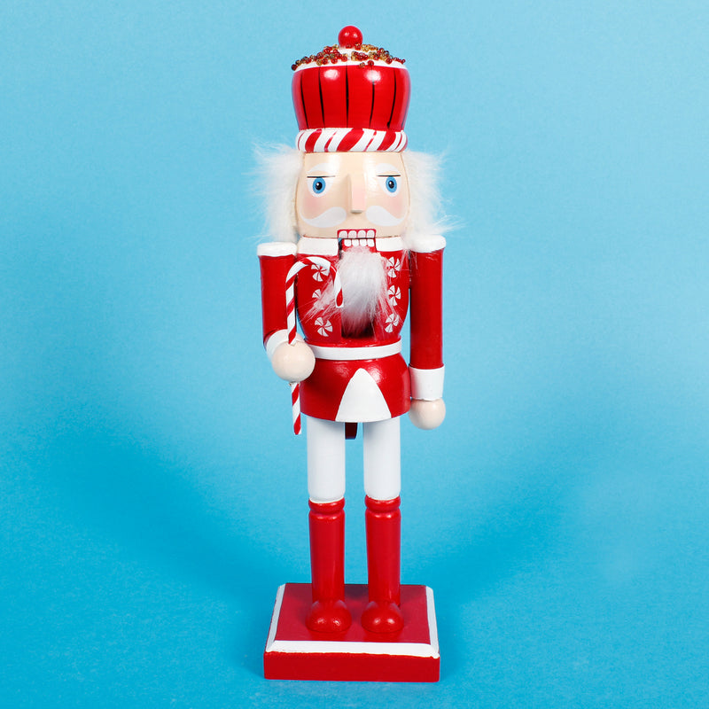 Nutcracker Candy Cane Cupcake Decoration Christmas 3D Wooden