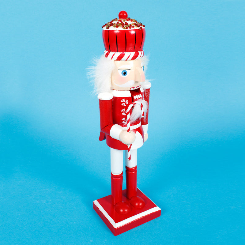Nutcracker Candy Cane Cupcake Decoration Christmas 3D Wooden