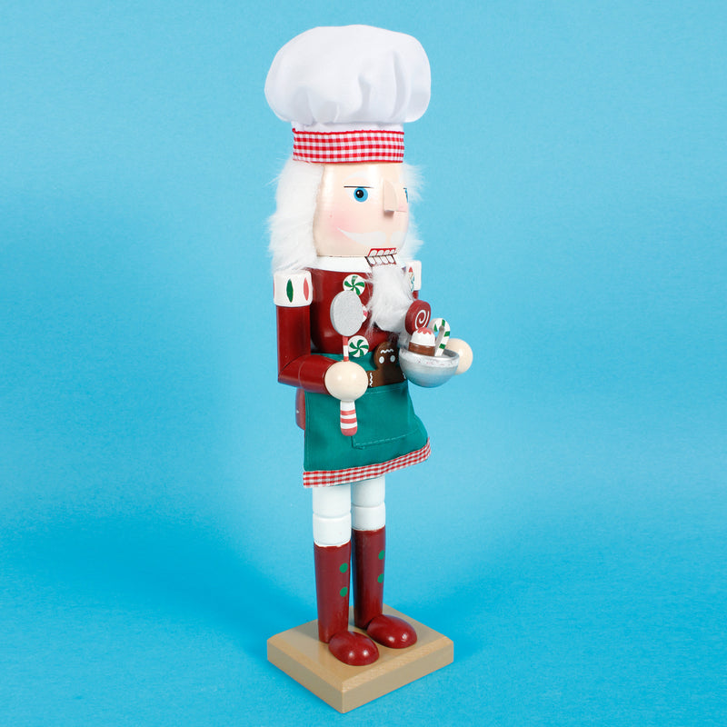 Large Nutcracker Chef Decoration Christmas 3D Wooden Ornament