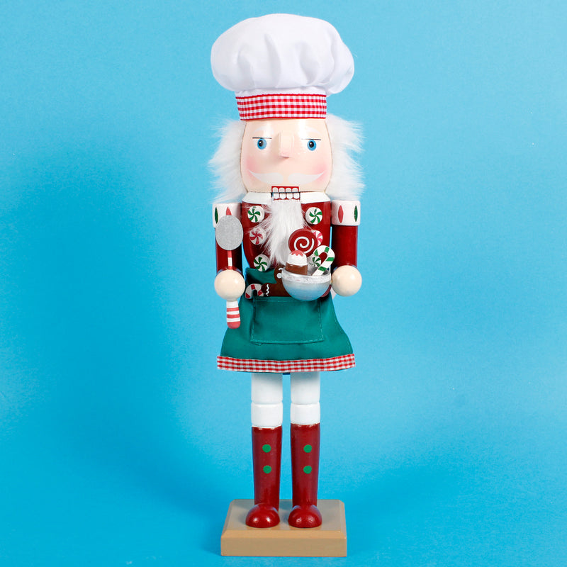 Large Nutcracker Chef Decoration Christmas 3D Wooden Ornament