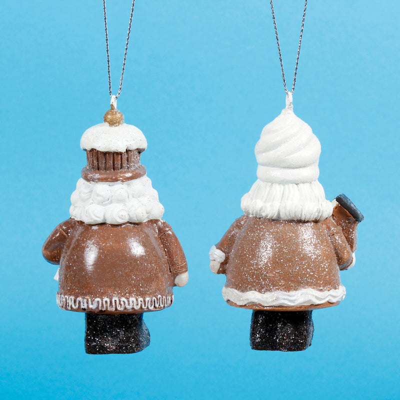 Nutcrackers Brown Set of 2 Hanging Christmas Decoration 3d Baubles