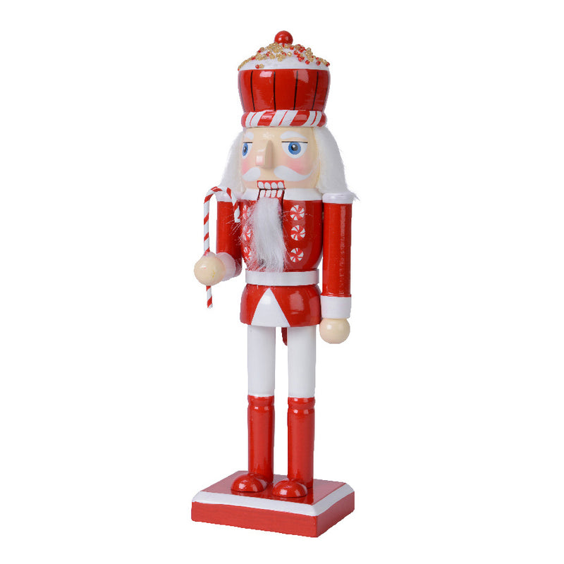 Nutcracker Candy Cane Cupcake Decoration Christmas 3D Wooden