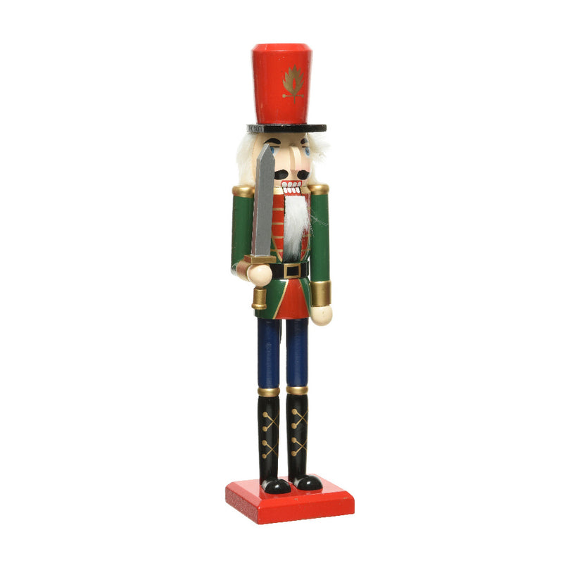Nutcracker Soldier Decoration Sword Christmas 3D Wooden Ornament