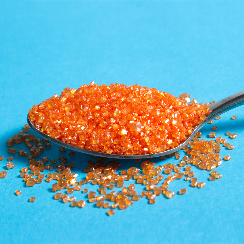 Bulk Bag - Orange Sparkly Sanding Sugar Sprinkles (Best Before 30 Jun 2025)
