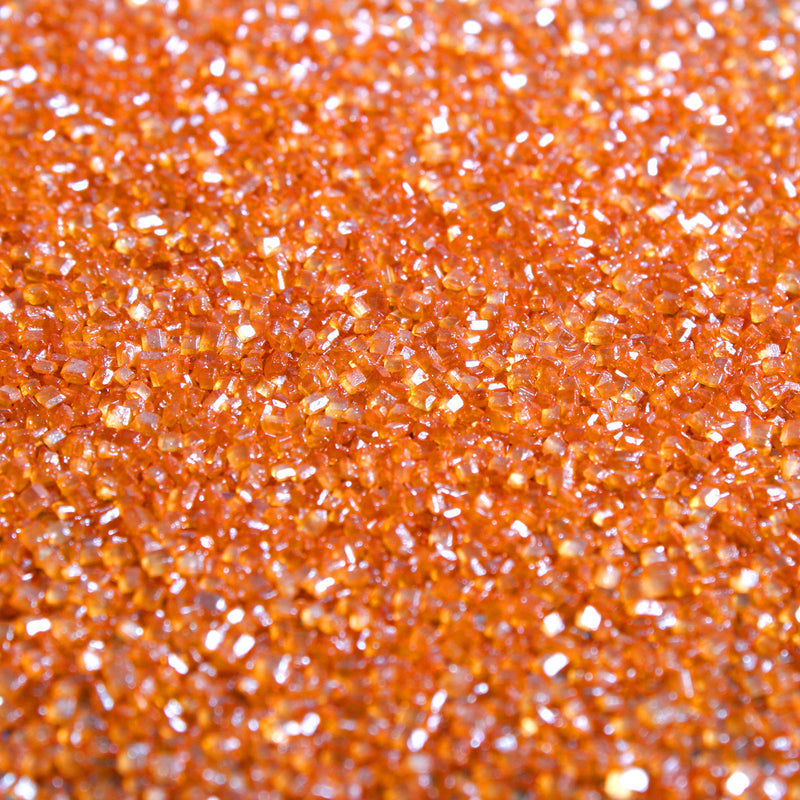 Bulk Bag - Orange Sparkly Sanding Sugar Sprinkles (Best Before 30 Jun 2025)