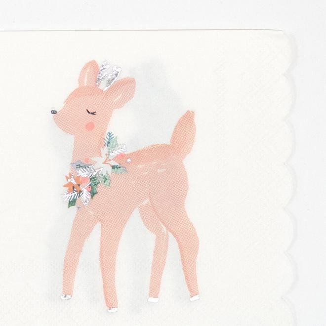 Pastel Deer Napkins Pack of 16