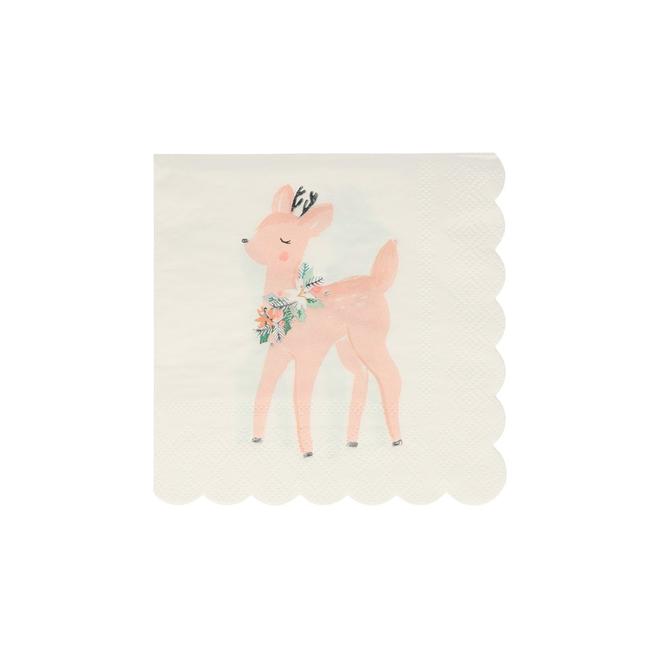 Pastel Deer Napkins Pack of 16