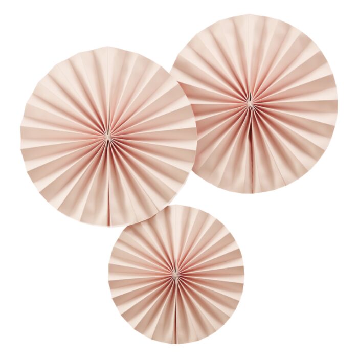 Pastel Pink Pinwheel Fan Decorations Pack of 3