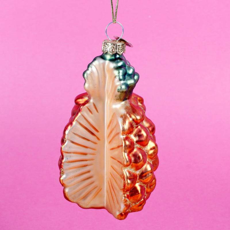 Glass Fruit Shaped set of 3 3D Baubles Hanging Christmas Decorations