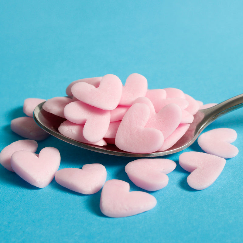 Bulk Bag - Pink JUMBO Hearts Confetti Sprinkles (Best Before 30 Jun 2025)