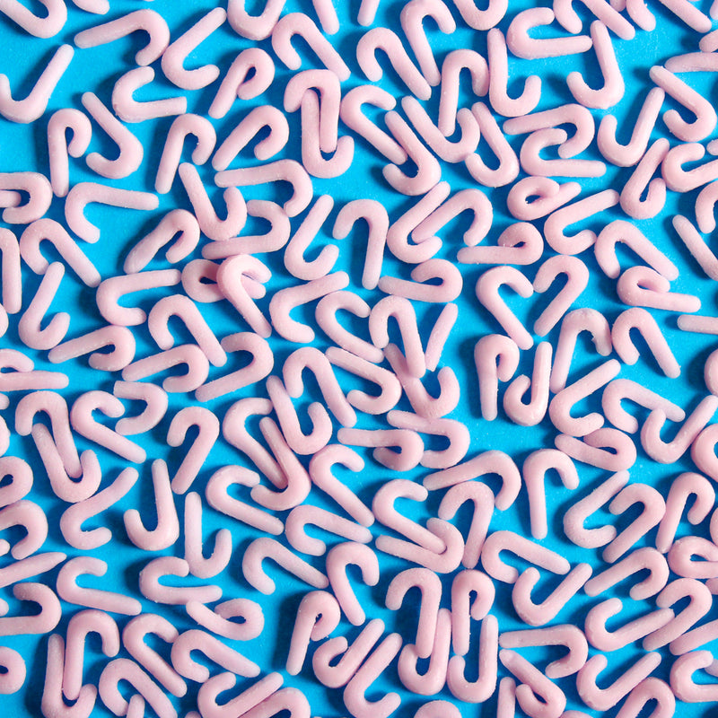 Pink Christmas Candy Cane Shapes Confetti Sprinkles