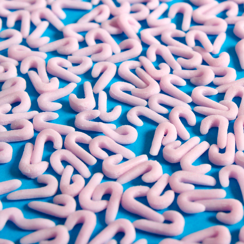 Pink Christmas Candy Cane Shapes Confetti Sprinkles