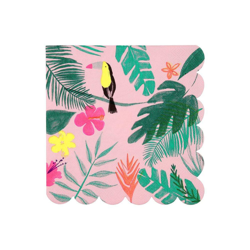 Pink Tropical Large Napkins Pack of 20