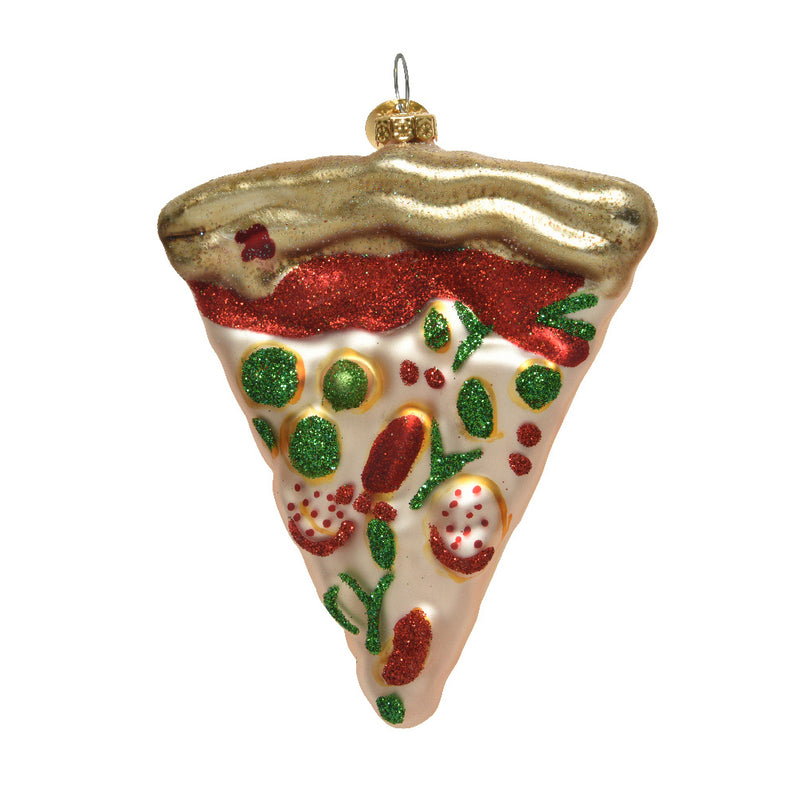 Pizza Slice Shaped 3D Glass Christmas Hanging Bauble