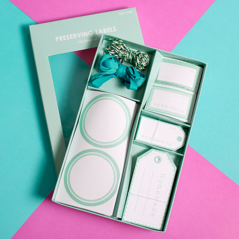 Preserving Labels Mint Green - 122 Piece Set