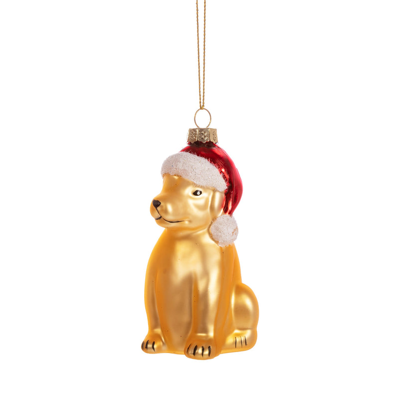 Puppy with Hat Shaped Bauble