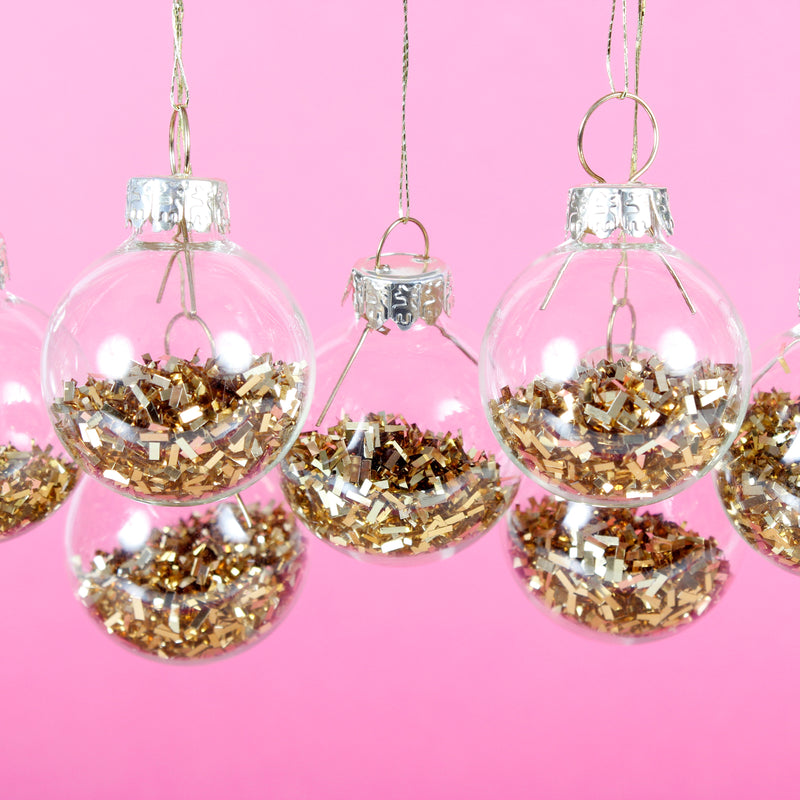 Gold Mini Baubles - Set Of 12 Hanging Decoration Baubles