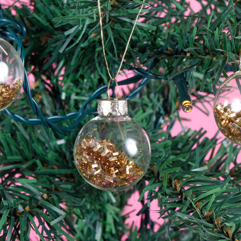 Gold Mini Baubles - Set Of 12 Hanging Decoration Baubles