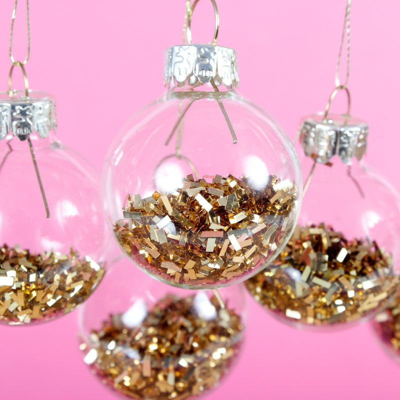 Gold Mini Baubles - Set Of 12 Hanging Decoration Baubles
