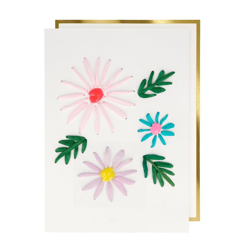 Raffia Flowers Card
