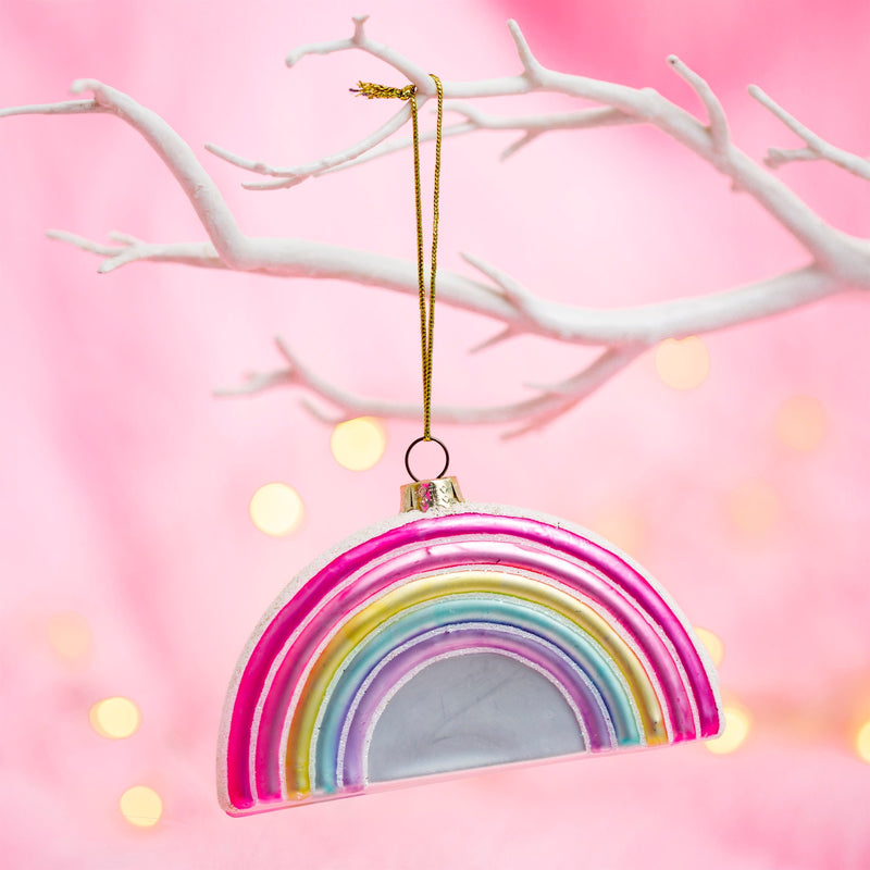 Pastel Rainbow Shaped Bauble Hanging Decoration