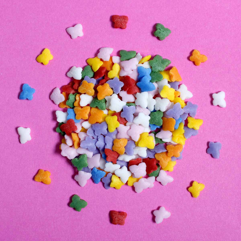 Bulk Bag - Rainbow Butterflies Confetti Sprinkles (Best Before 30 Jun 2025)