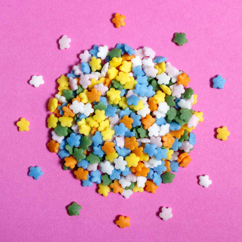 Bulk Bag - Rainbow Flowers Shaped Confetti Cake Sprinkles (Best Before 30 Jun 2025)