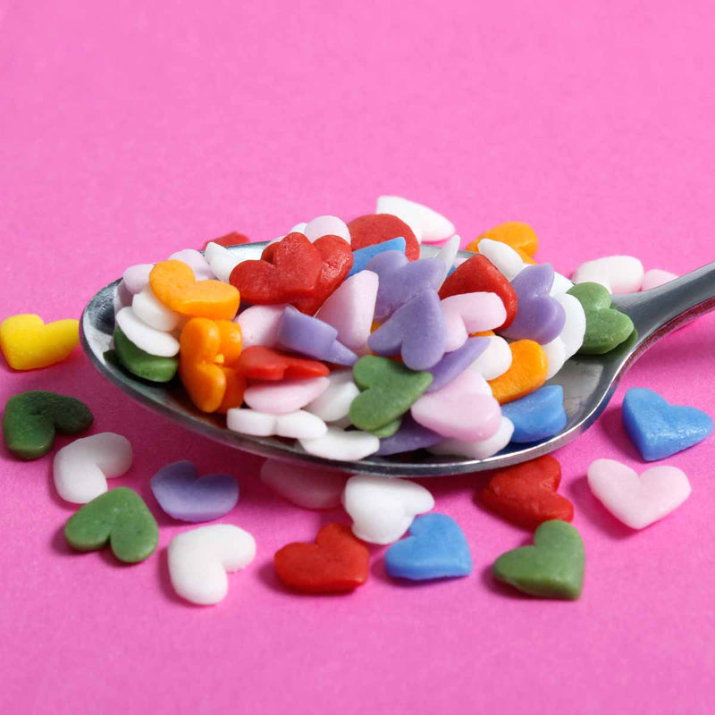 Bulk Bag - Rainbow REGULAR Love Heart Sprinkles (Best Before 30 Jun 2024)