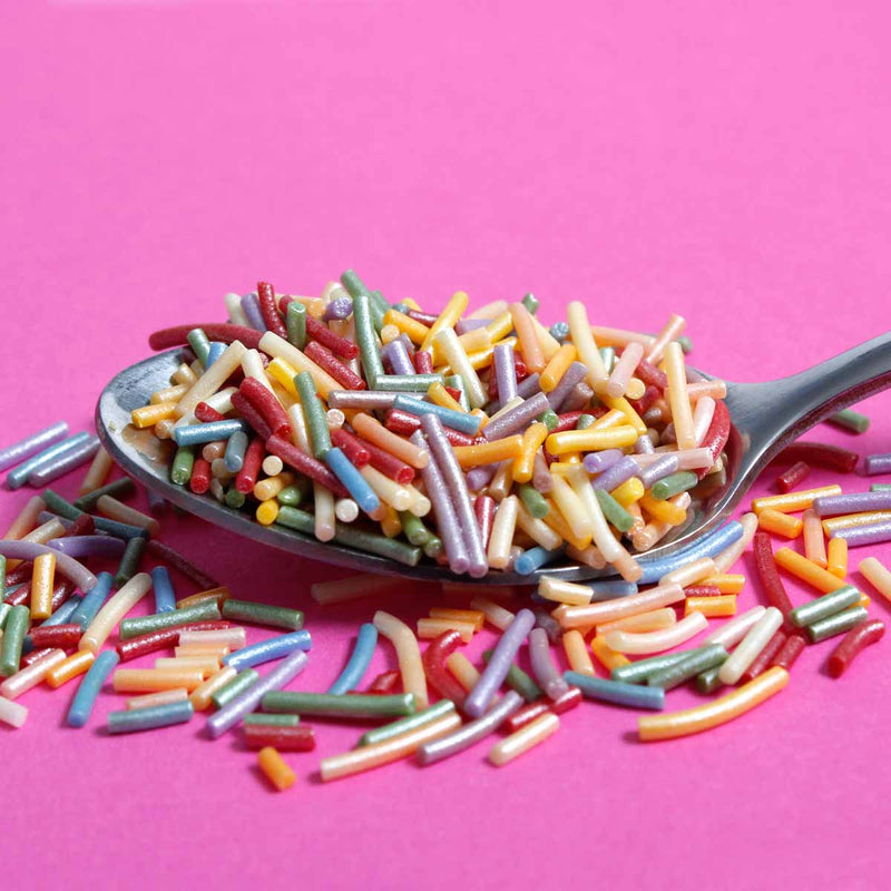 Bulk Bag - Shimmer Rainbow Sugar Strands Sprinkles (Best Before 30 June 2022)