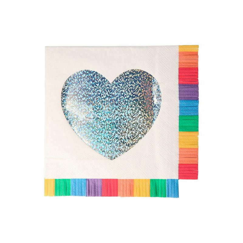 Rainbow Fringe Large Napkins Pack of 16